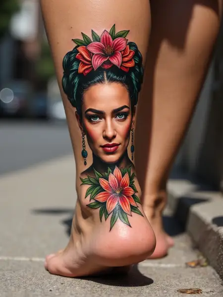 Frida Kahlo Artistic Tribute Tattoo
