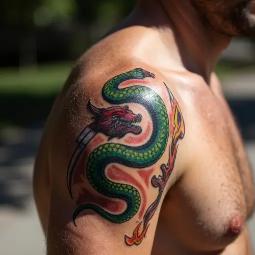 Devil Consumed by Serpent